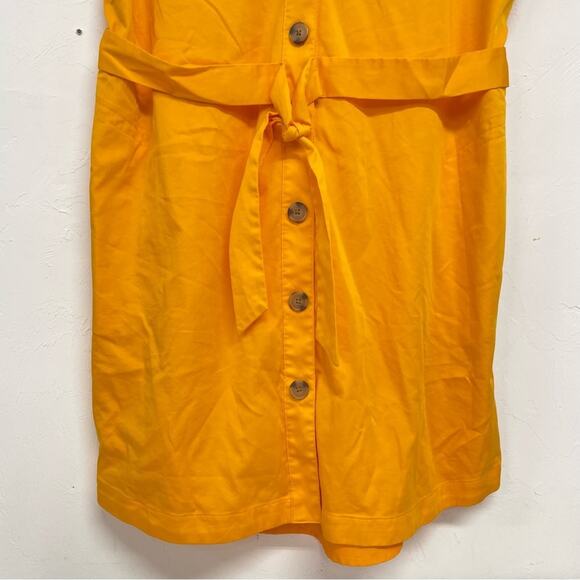 Nine West Marigold Orange Short Sleeve Shirt Dress Womens M Belted Summer Casual - Picture 3 of 10
